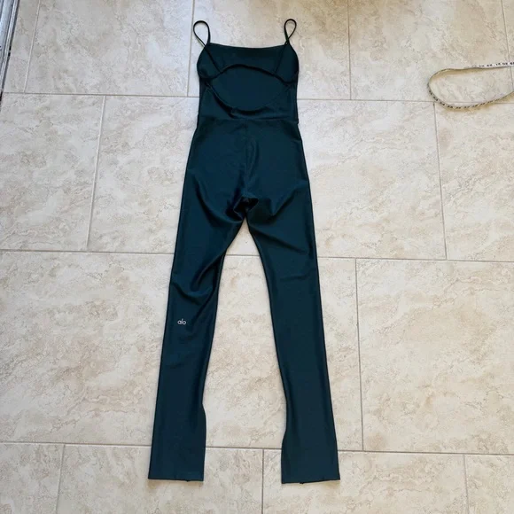 ALO YOGA Airlift Disco Daze Onesie Midnight Green Jumpsuit - Picture 5 of 7